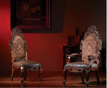 Load image into Gallery viewer, "Arna Royal Victorian Collection" Luxury Plus Furniture - Exquisite French Dining Table &amp; Chairs x8 Marble
