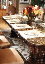 Load image into Gallery viewer, "Arna Royal Victorian Collection" Luxury Plus Furniture - Exquisite French Dining Table &amp; Chairs x8 Marble
