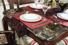 Load image into Gallery viewer, "Arna Royal Victorian Collection" Luxury Plus Furniture - Exquisite Royal Antique Dining Table &amp; Chairs x6 Marble
