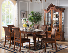 Load image into Gallery viewer, "Arna Royal Victorian Collection" Luxury Plus Furniture - Exquisite Classic Dining Table Marble &amp; Chairs x6
