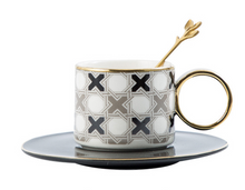 Load image into Gallery viewer, "Arna Lisa" Royal Collection - Luxury Gold Set of 6 Bone China Cup And Saucer Designer X
