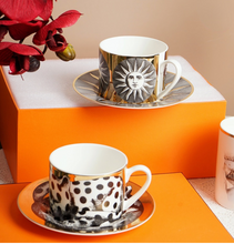 Load image into Gallery viewer, "Arna Lisa" Royal Collection - Luxury Set of 6 Bone China Cup And Saucer Designer Cats
