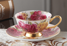 Load image into Gallery viewer, "Arna" Collection - Rose Ceramic Cup &amp; Saucer Set - 2 Piece (2 Designs)
