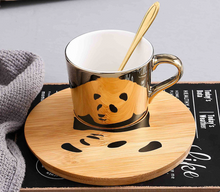 Load image into Gallery viewer, "Arna Lisa" Royal Collection - Panda Luxury Mirror Set of 6 Bone China Cup And Saucer - High Quality
