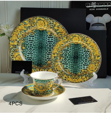 Load image into Gallery viewer, "Arna Lisa" Royal Collection - 24 Piece Porcelain Dinnerware Set for 6 (Leopard Print Pink)
