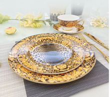 Load image into Gallery viewer, "Arna Lisa" Royal Collection - 24 Piece Porcelain Dinnerware Set for 6 (Leopard Print Pink)
