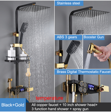 Load image into Gallery viewer, "Arna" Collection - Modern Rainfall Shower Head Mixer Set with thermostat
