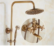 Load image into Gallery viewer, "Arna" Collection - Antique Brass Shower Head Mixer Set Combo
