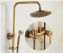 Load image into Gallery viewer, "Arna" Collection - Antique Brass Shower Head Mixer Set Combo
