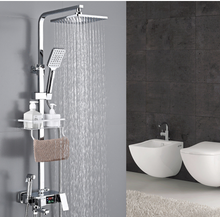 Load image into Gallery viewer, "Arna" Collection - Modern Rainfall Shower Head Mixer Set with Thermostat Silver
