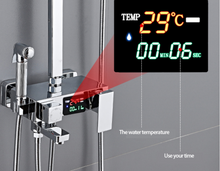 Load image into Gallery viewer, "Arna" Collection - Modern Rainfall Shower Head Mixer Set with Thermostat Silver
