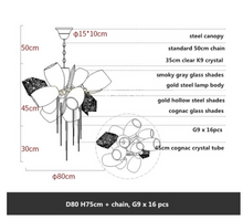 Load image into Gallery viewer, "Arna's Luxury  Collection" Chandelier 80cm x 135cm Luxury Blown Glass
