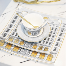 Load image into Gallery viewer, "Arna Lisa" Royal Collection - Luxury 24 Piece Bone China Dinnerware for 6 Gold/Silver
