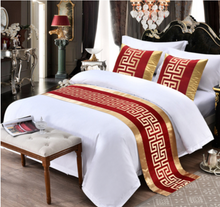 Load image into Gallery viewer, "Arna Royal LUXURY Collection" Hotel Quality Bed Runner/Scarf &amp; 2 Cushion Covers - Many Colours
