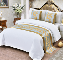 Load image into Gallery viewer, "Arna Royal LUXURY Collection" Hotel Quality Bed Runner/Scarf &amp; 2 Cushion Covers - Many Colours
