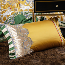 Load image into Gallery viewer, "Arna Lisa" Royal Collection -  Luxury Vintage Brocade Jacquard Egyptian Cotton Lion Embroidered - Queen 12 Piece
