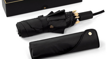 Load image into Gallery viewer, "Arna Collection" Luxury Umbrella - Black &amp; Gold Highest Quality
