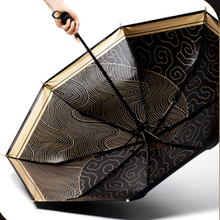 Load image into Gallery viewer, "Arna Collection" Luxury Umbrella - Black &amp; Gold Highest Quality
