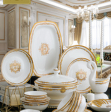 Load image into Gallery viewer, "Arna Lisa" Royal Collection - Luxury 60 Piece Ceramic Dinnerware
