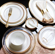 Load image into Gallery viewer, "Arna Lisa" Royal Collection - Luxury 58 Piece Bone China Dinnerware Gold
