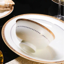 Load image into Gallery viewer, "Arna Lisa" Royal Collection - Luxury 58 Piece Bone China Dinnerware Gold

