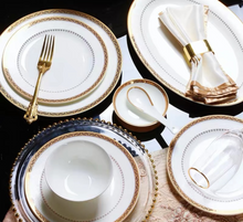 Load image into Gallery viewer, "Arna Lisa" Royal Collection - Luxury 58 Piece Bone China Dinnerware Gold
