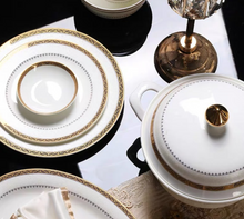 Load image into Gallery viewer, "Arna Lisa" Royal Collection - Luxury 58 Piece Bone China Dinnerware Gold
