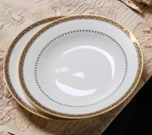 Load image into Gallery viewer, "Arna Lisa" Royal Collection - Luxury 58 Piece Bone China Dinnerware Gold
