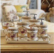 Load image into Gallery viewer, "Arna Lisa" Royal Collection - Luxury Bone China 8 Piece Bathroom Set - Gift Boxed
