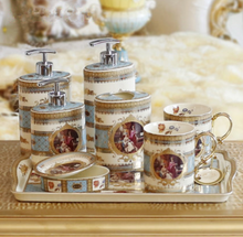 Load image into Gallery viewer, "Arna Lisa" Royal Collection - Luxury Bone China 8 Piece Bathroom Set - Gift Boxed
