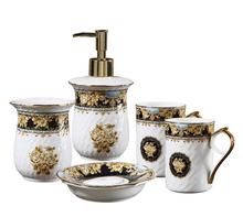 Load image into Gallery viewer, "Arna Lisa" Royal Collection - Luxury Ceramic 5 Piece Bathroom Set
