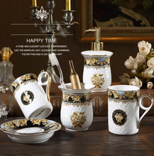 Load image into Gallery viewer, "Arna Lisa" Royal Collection - Luxury Ceramic 5 Piece Bathroom Set
