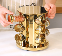 Load image into Gallery viewer, "Arna Lisa" Royal Collection - Luxury Rotary Seasoning Set 12 High Quality Red/Gold/Silver

